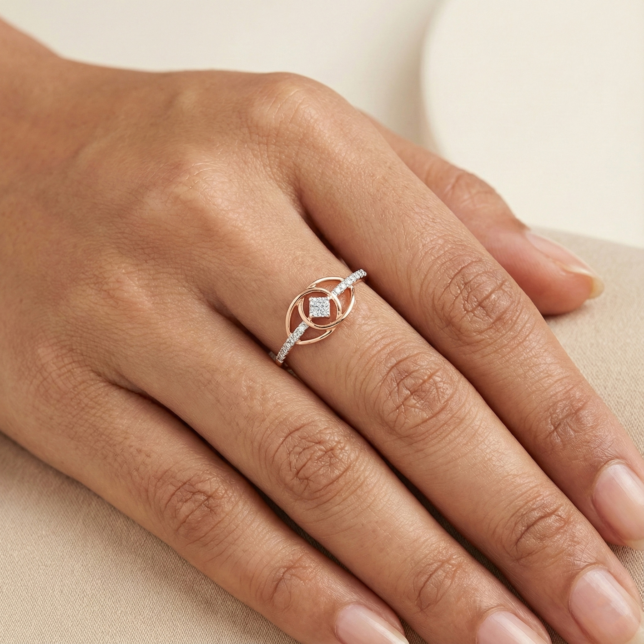 Everyday Wear Gold and Diamond Ring - Image 2