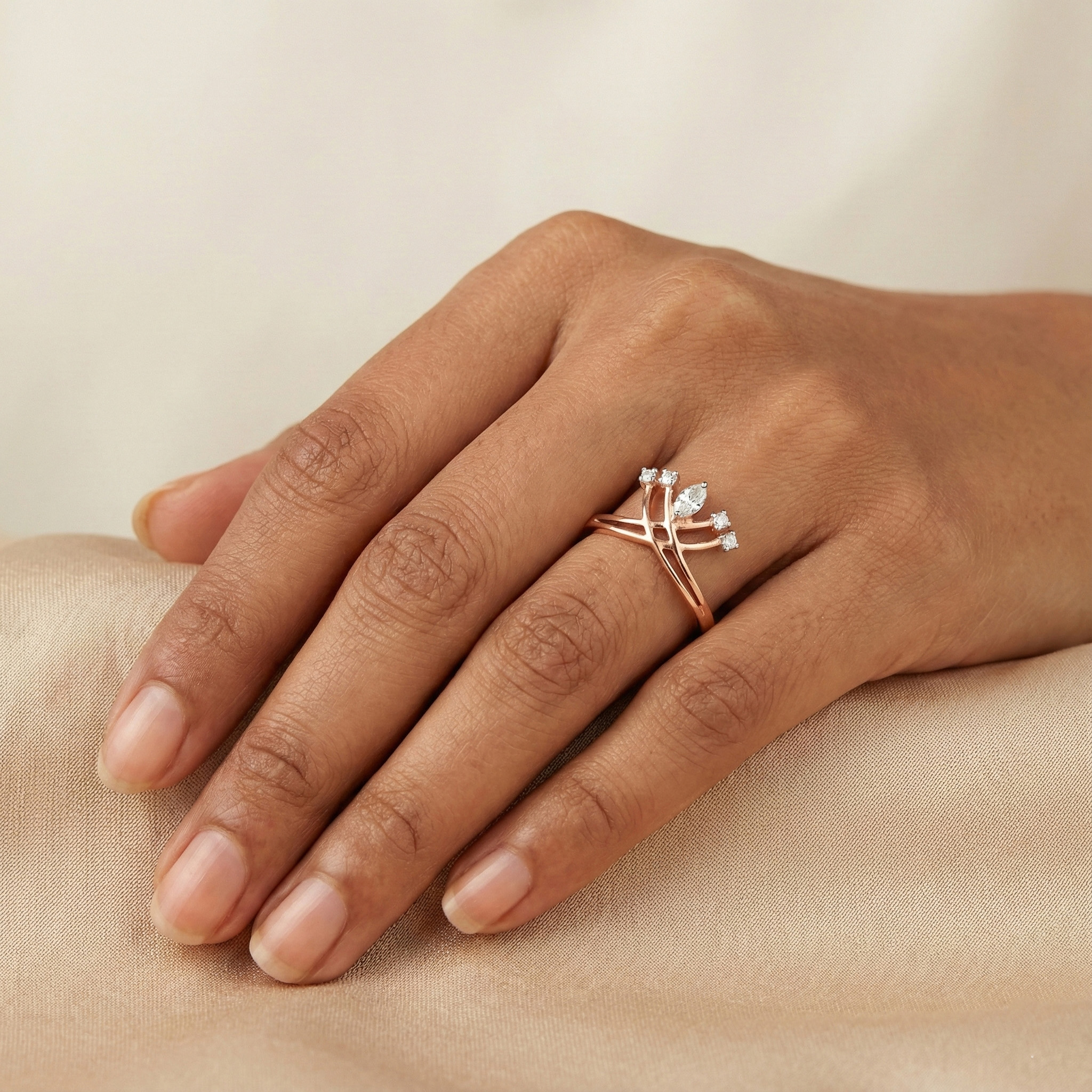 Everyday Wear Gold and Diamond Ring - Image 3