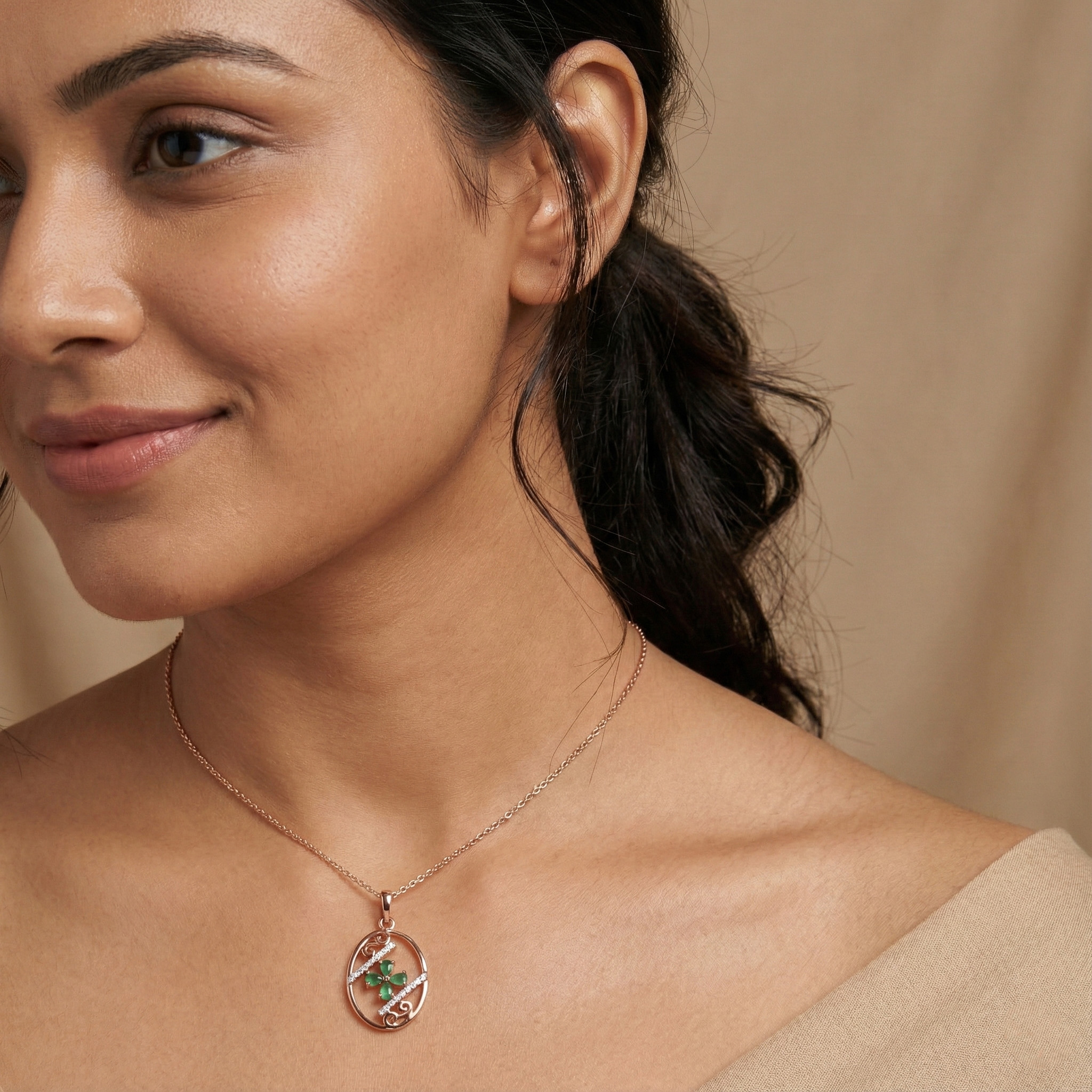 Minimalist Gold and Diamond Pendant - Image 2