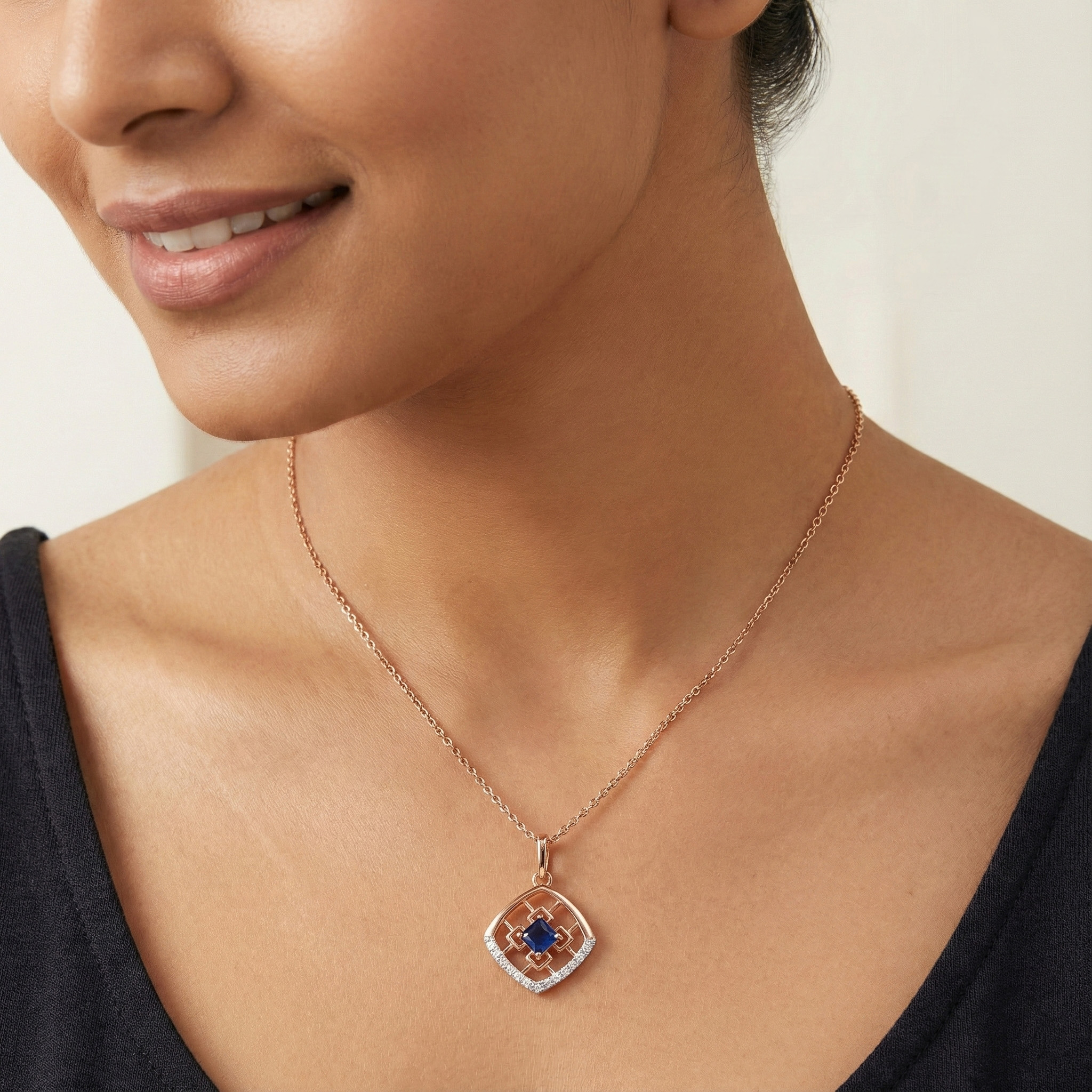 Everyday Wear Gold and Diamond Pendant - Image 3