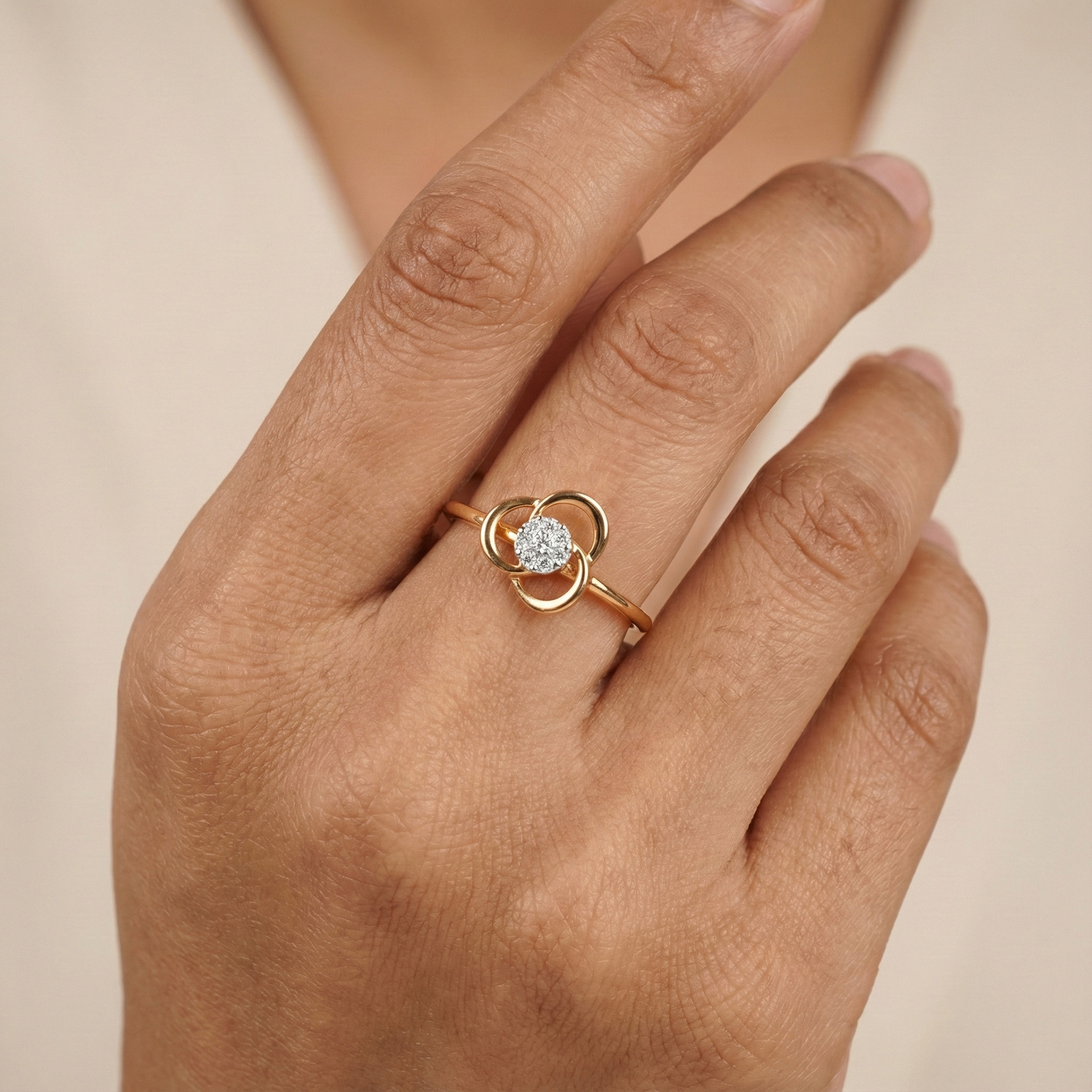 Sleek Everyday Gold and Diamond Ring - Image 2