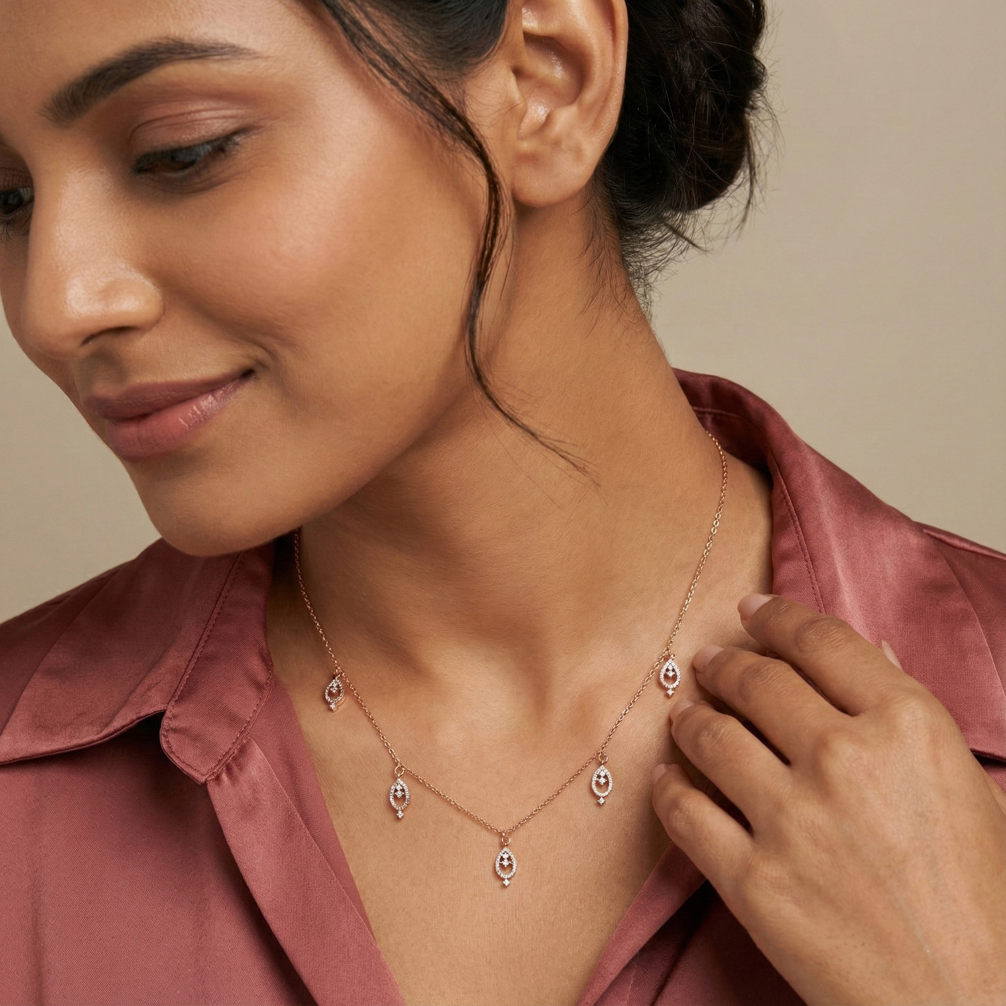 Minimalist Gold and Diamond Pendant - Image 3