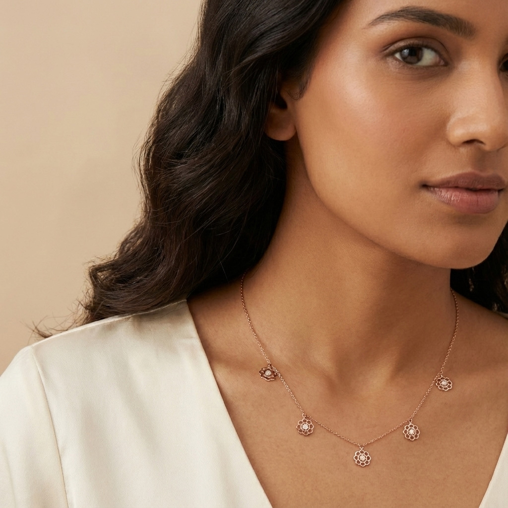 Everyday Wear Gold and Diamond Pendant - Image 3