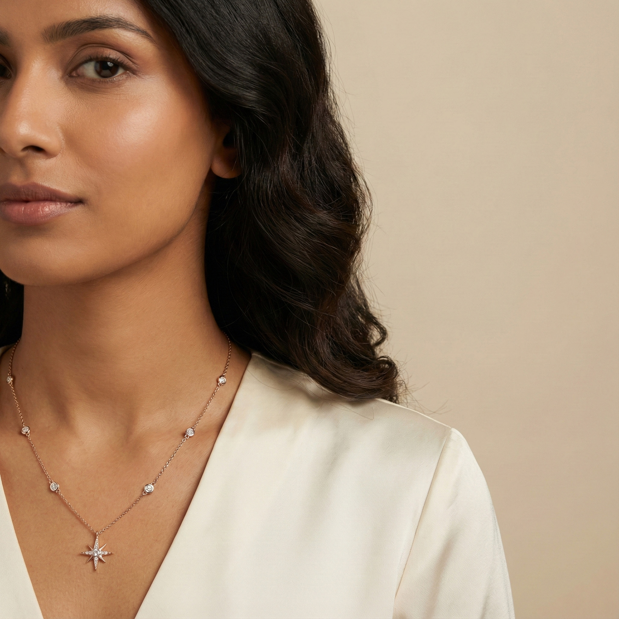 Sleek Everyday Gold and Diamond Pendant - Image 3