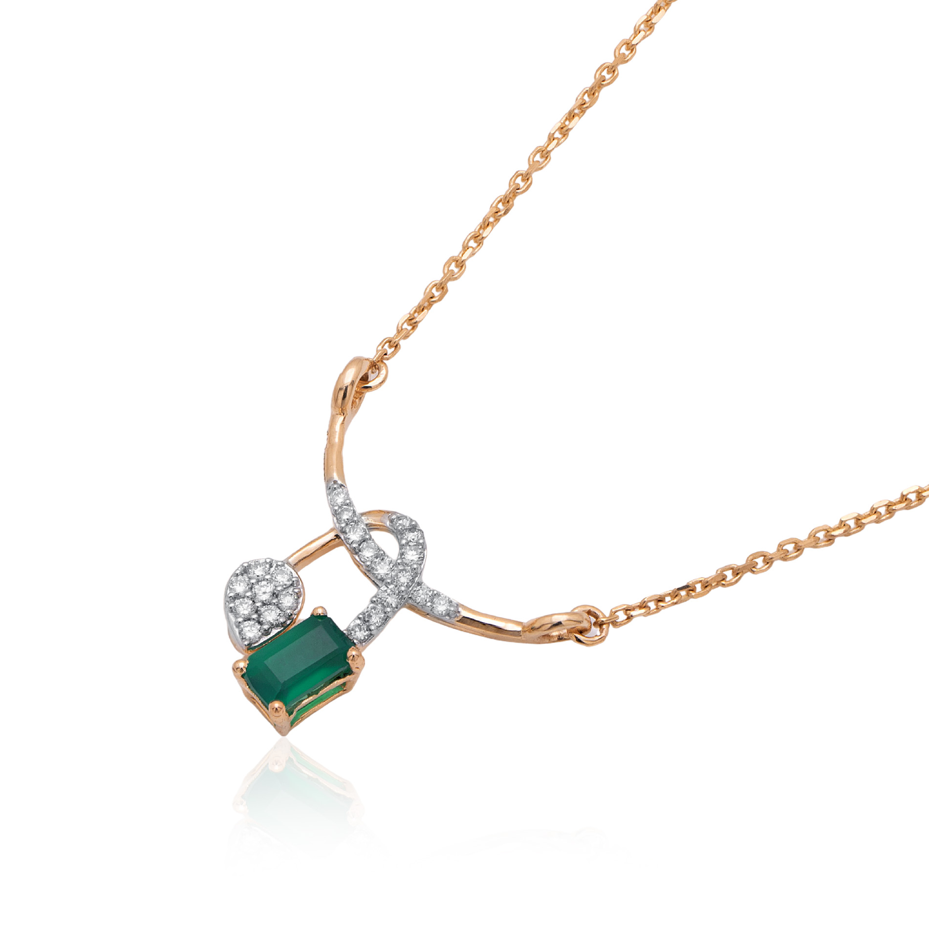 Sleek Everyday Gold and Diamond Pendant