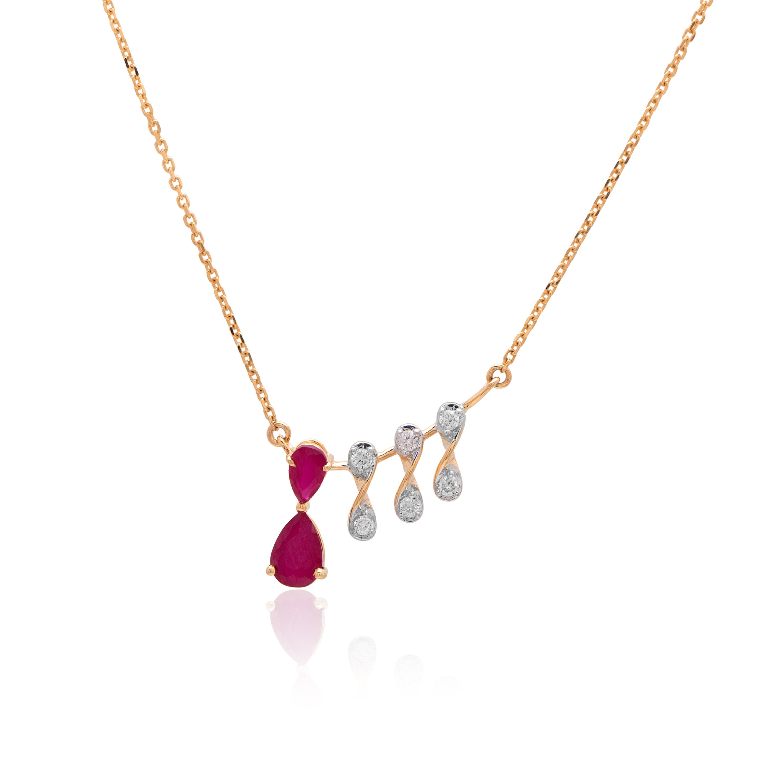 Sleek Everyday Gold and Diamond Pendant - Image 2
