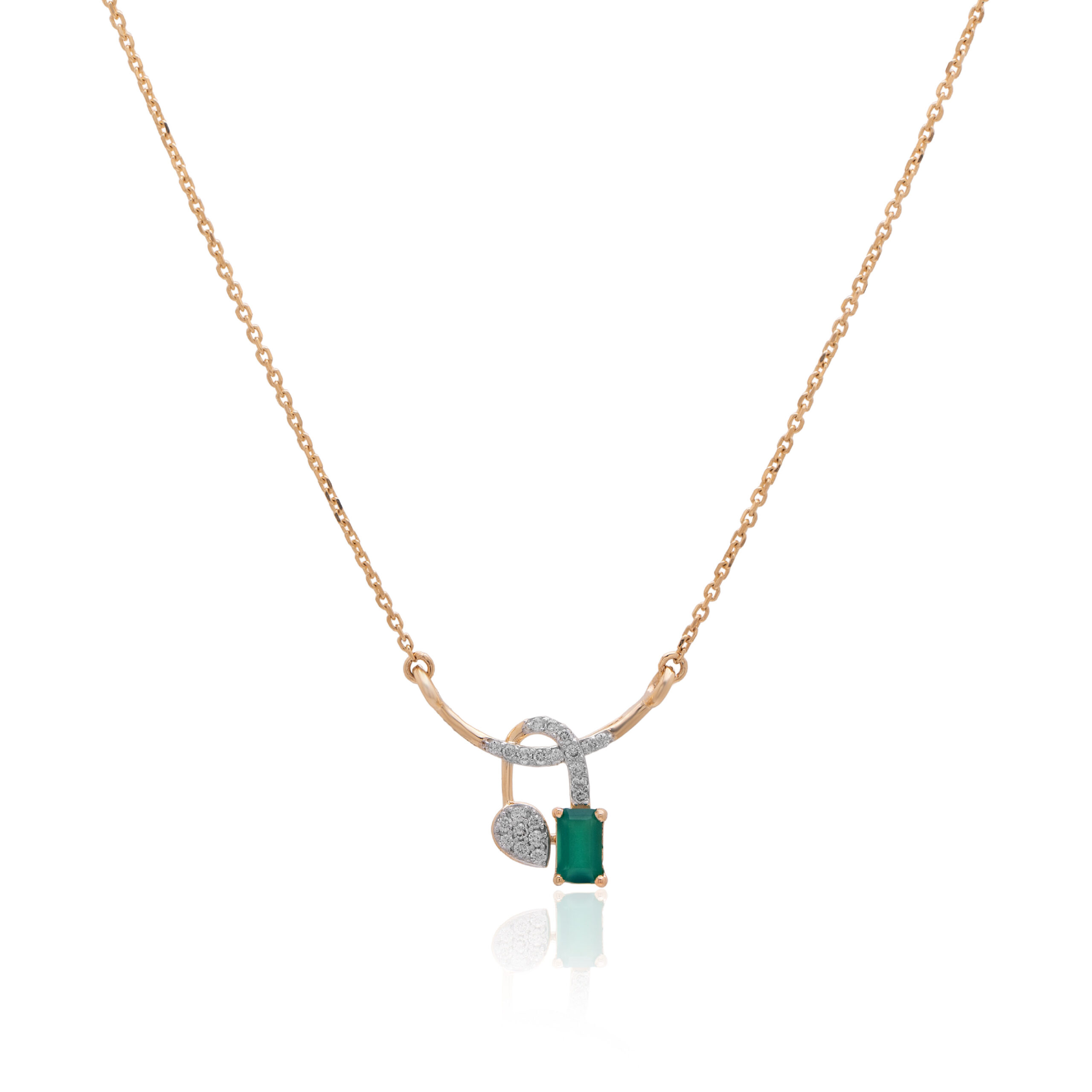 Sleek Everyday Gold and Diamond Pendant - Image 2